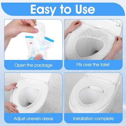 Thinp 10 Pcs Toilet Seat Covers Disposable, Portable Toilet Seat Mat for Travel Waterproof Toilets Seats Cushion for Travel Hotel Hospital (Individual Package, Universal)