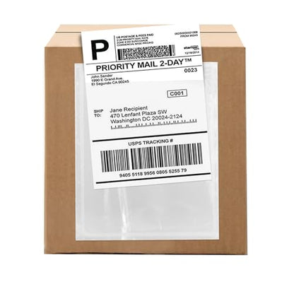 2000 Count 4.5" x 6" Shipping Label Envelopes, Clear Packing List Pouches with Self-Adhesive Back, Top Loading for Shipping Labels Sleeves, for Packing Slips, Labels Invoices & Paperwork. GPI - size: 4.5" X 6"