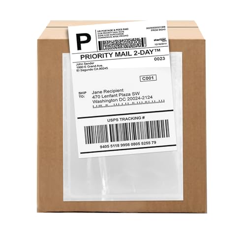 2000 Count 4.5" x 6" Shipping Label Envelopes, Clear Packing List Pouches with Self-Adhesive Back, Top Loading for Shipping Labels Sleeves, for Packing Slips, Labels Invoices & Paperwork. GPI - size: 4.5" X 6"