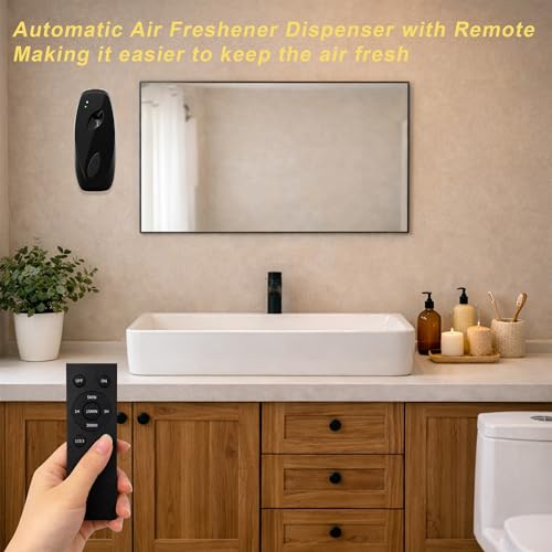 2-pack Automatic Air Freshener Spray Dispenser with Remote Control, Black - color: Black