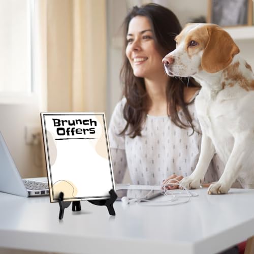 Brunch Offers 6x8 Dry Wipe Table Sign Easy Installation | Restaurant & Bar | Perfect To Clearly Direct Customers & Advertise Specials | No Pen Included - style: Brunch Offers