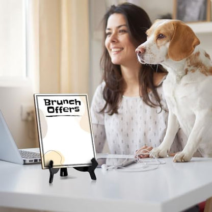 Brunch Offers 6x8 Dry Wipe Table Sign Easy Installation | Restaurant & Bar | Perfect To Clearly Direct Customers & Advertise Specials | No Pen Included - style: Brunch Offers