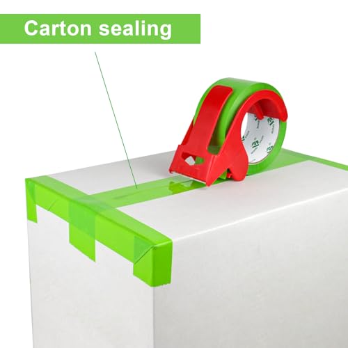 BOMEI PACK Light Green Packing Tape, Heavy Duty Packaging Carton Tape for Shipping Packaing Moving Sealing, 1.88 Inch Wide, 2.5mil Thickness, 60 Yards Per Roll, 6 Rolls - color: light green