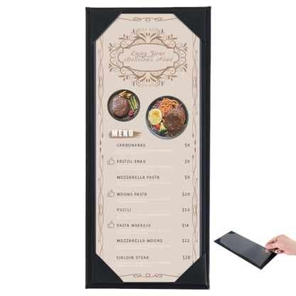 1pc 1 Page Restaurant Menu Covers 4.25 x 11" with PVC Cover - size: 1 pcs/4.25 x 11"/Single view