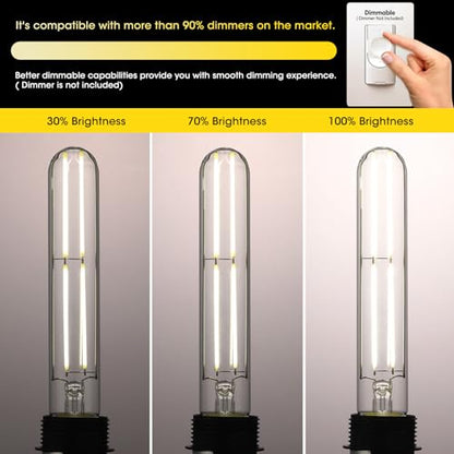 7.3" T10 Tubular LED Light Bulb, 60W Eq, Dimmable, Daylight 5000K, 6-Pack - color: Daylight, size: 7.3 Inch- 6 Count