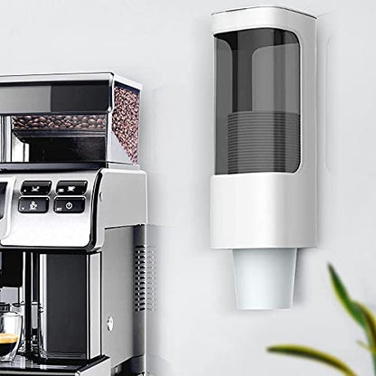 Cup Dispenser, Wall Mount Water Cooler Cups Holder Fit 3-5oz Cup - color: White