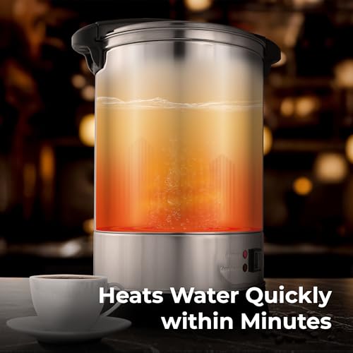 Zulay Kitchen 50 Cup Coffee Urn Commercial Coffee Maker, Hot Water Urn - Large Coffee Maker With Double-Wall Stainless Steel, Quick Brew, Stays Hot for Tea & Beverage at Events & Catering - Silver - color: Silver, size: 50 Cup