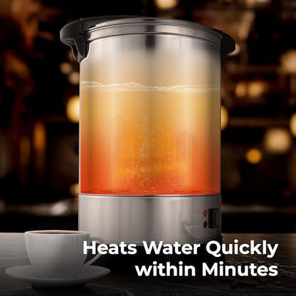 Zulay Kitchen 50 Cup Coffee Urn Commercial Coffee Maker, Hot Water Urn - Large Coffee Maker With Double-Wall Stainless Steel, Quick Brew, Stays Hot for Tea & Beverage at Events & Catering - Silver - color: Silver, size: 50 Cup