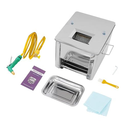 Meat Cutter Machine, 3.5/5/7/10/15mm Commercial Stainless Steel Electric Meat Slicer with Tray Handles 330 lbs/h 310RPM Shredded Cutting Machine for Fresh/Defrosted Meat Lamb Beef (7mm/0.27in, 850W) - size: 7mm/0.27in
