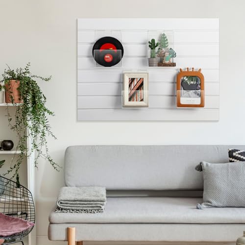 Briwooody Slatwall Shelf Acrylic Shelves, 6" Wide 3.5" Deep, Clear, 4 Pack - color: Clear, size: 6" Wide 3.5" Deep