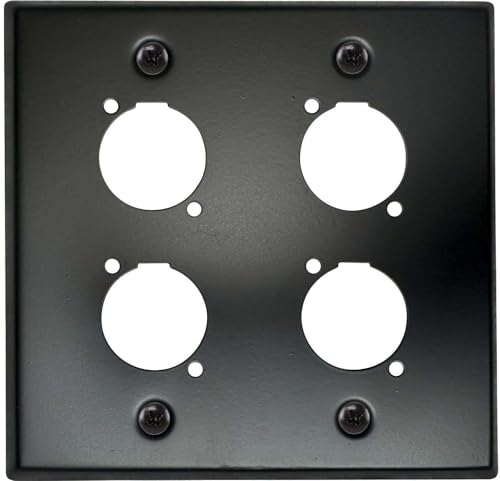 DIYTECH 4 Port Black XLR Wall Plate Blank Panel for Pro Audio - style: 4 Port Black