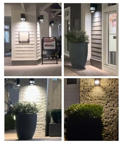 Outdoor Wall Lamp, Waterproof Aluminum Exterior Lighting Fixture - color: Rectangle (White B)