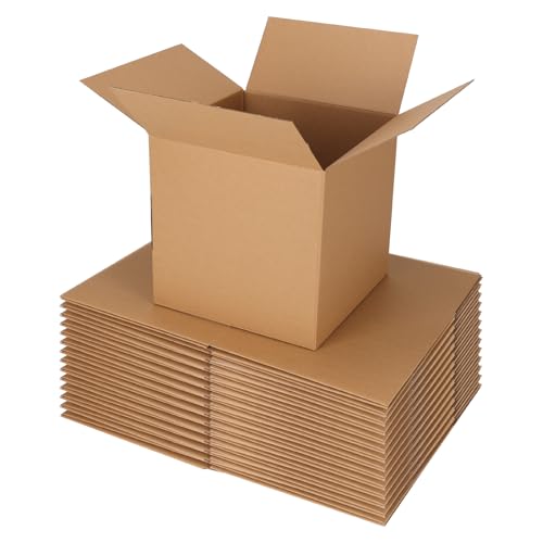 ZBEIVAN Shipping Boxes Mailers 10x10x10 inches Corrugated Cardboard Small Packing Kraft Moving Mailing Box, Pack of 15 - color: 15 Packs Brown, size: 10x10x10 inches