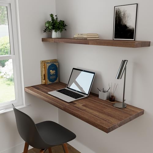 Howizz Walnut Butcher Block Shelf 12" x 3ft x 1.5" Inches, Solid Wood Countertop Shelf Board - color: Acacia - Finger Joint - Walnut - Finished, size: 36"L x 12"W x 1.5"Th