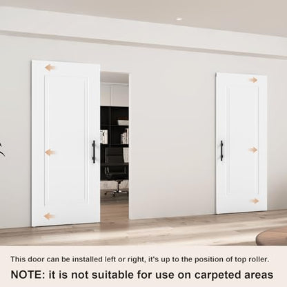 JUBEST 36"x84" Concealed Barn Door with Soft Close Hardware Kits, Primed