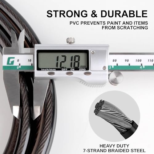 Venzio Heavy Duty 7FT 12mm (1/2 inch) Bike Lock Cable with Loops - size: 7FT