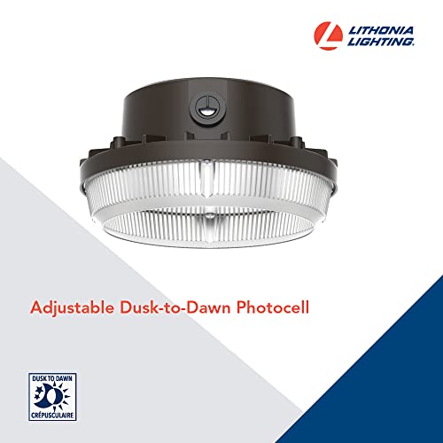 Lithonia Lighting BarnGuard LED Barn Light, Dusk to Dawn Outdoor Lighting, 4000K Cool White, Wall or Pole Mountable Yard Light Fixture, 120V, Aluminum, Dark Bronze - size: 4000 Lumens, style: 4000K Cool White Light