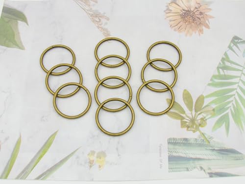 40pcs 4 Sizes O Rings Welded Strong Metal Heavy Duty Round Ring for Pet Collars Buckle Belts Strap Webbing Sewing - color: 5/4"(32mm) Bronze 10pcs