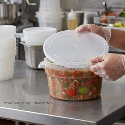 TrueCraftware- Translucent Round Polypropylene Food Storage Container Lid Fits 2 and 4 Qt. Round Containers Replacement Lid for Meal Prep Kitchen Pantry Commercial Restaurant - color: Lid - Fits 2&4qt