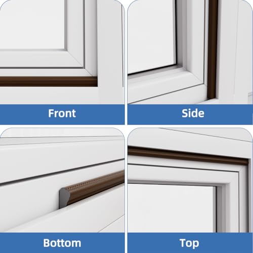 Kneelisa Wedge-Shape Window Weather Stripping Door Frame Seal 196” Brown - color: Brown, size: 196"