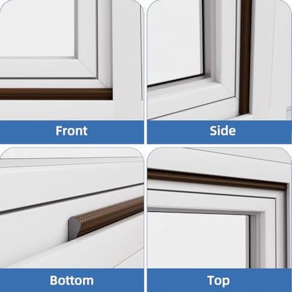 Kneelisa Wedge-Shape Window Weather Stripping Door Frame Seal 118” Brown - color: Brown, size: 118"