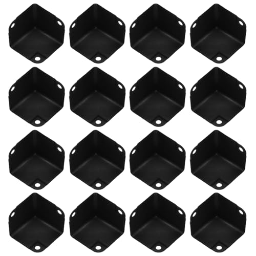 16PCS Metal Corner Protector Air Case Cover Guard Hardware Accessories Board Packaging Corners for Toolboxes Cabinets Furniture Black