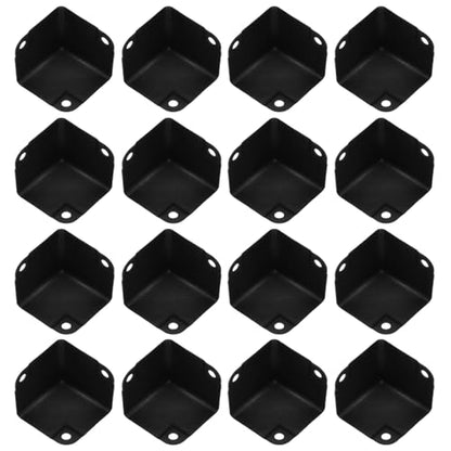 16PCS Metal Corner Protector Air Case Cover Guard Hardware Accessories Board Packaging Corners for Toolboxes Cabinets Furniture Black