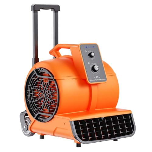 Air Mover 1 HP 4000 CFM Portable Blower Fan Carpet Dryer, Floor Dryer Fan - color: Orange