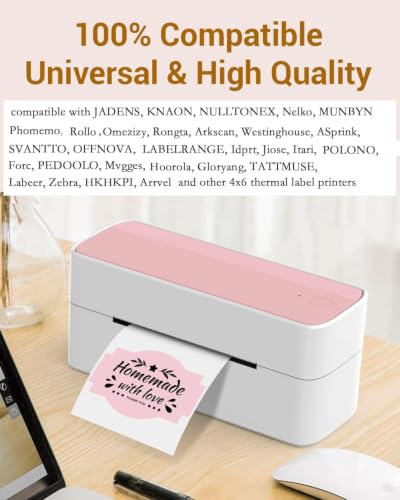 Phomemo 3x2 Thermal Labels for Shipping Label Printer, 500 Pink Label/Roll - color: Pink, size: 3X2-500
