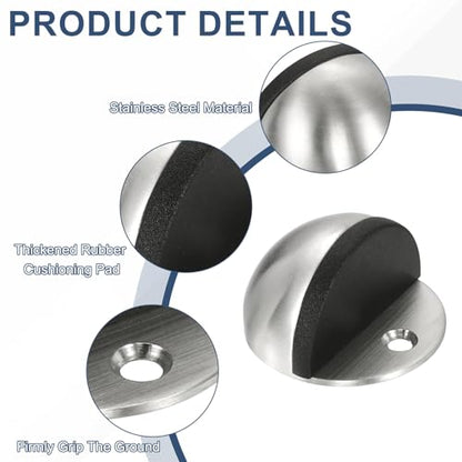uxcell Low Dome Floor Door Stop, 45mm Dia. Stainless Steel Door Stopper - color: Silver Tone