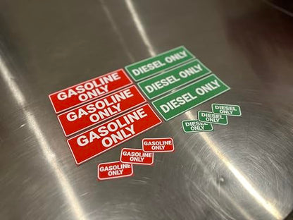 (12 Pack) Diesel Only Sticker & Gasoline Only Sticker Sign