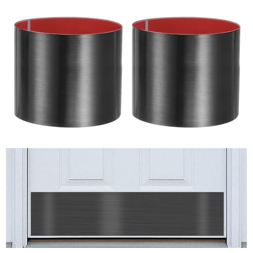 8x34in Self Adhesive Door Kick Plate for Bottom of Door,2Pcs-Black - color: Black, size: 8 x 34 Inch