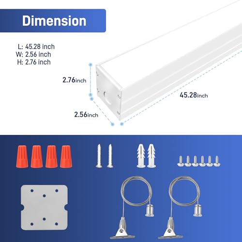 hykolity 4FT Linkable LED Linear Light, 23/32/40W 3CCT 3000K/4000K/5000K - color: Silver, size: 4FT-4Pack