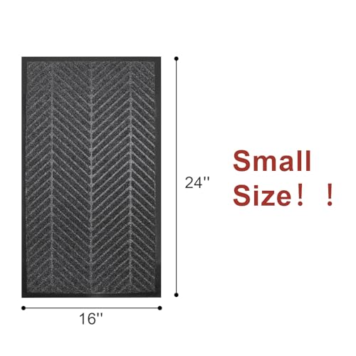 Front Door Mat Indoor Outdoor Entrance, 16"x24" Heavy Duty Doormat Entryway - color: Dark Grey, size: 1'4" x 2' (Rectangular)