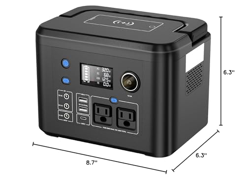 350W Portable Power Station, 260Wh Lithium Solar Generator for Camping - color: Black