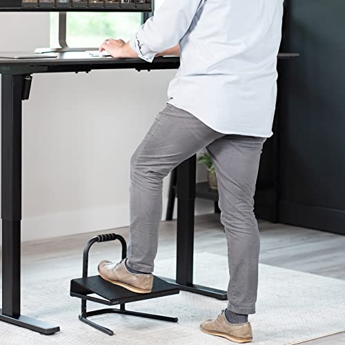 VIVO Black Ergonomic Height Adjustable Foot Rest Platform, STAND-FT01 - color: Black