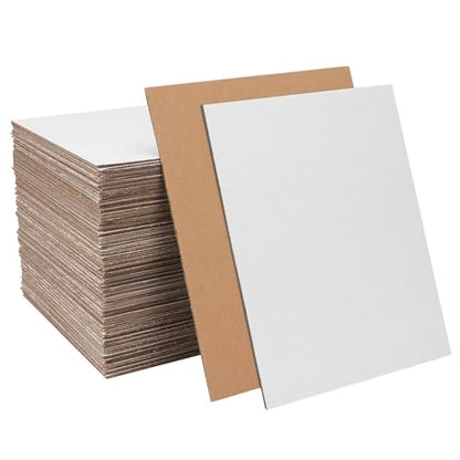100 Pack 8"x 10" Corrugated Cardboard Sheets, Flat Cardboard Layer Pads 2 mm Thickness, Flexible Packaging Inserts for Shipping, Mailing, and Crafts,?White? by IHDYPPEW - size: 100 Pack 8"x 10" white