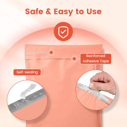 Metronic Large Bulk Poly Mailers 14.5x19 400 Pack, Self Seal Shipping Bags - color: Peach Pink, size: 14.5x19 400PC