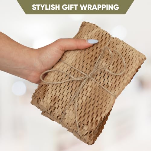 12”x100ft Honeycomb Packing Paper for Moving Supplies with 24 Fragile Stickers &100 ft Jute Twine. Eco Friendly Packing Material for Packing Fragile Items. Biodegradable Shipping Supplies. - size: 12" x 100 ft (100 SQFT)