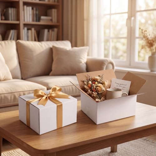 8x6x4 inch Cardboard Shipping Boxes, Set of 30 Gift Boxes, White - size: 8x6x4 inch 30 Pack