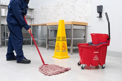 SPARTA 35 Qt Mop Bucket System with Wringer and Insert, Red - color: Red