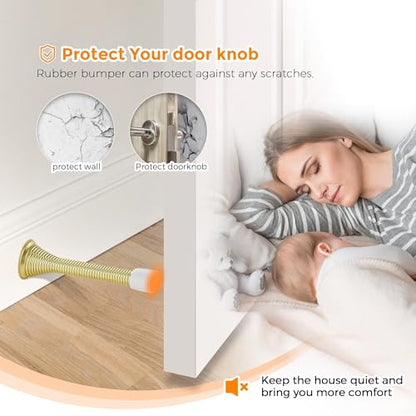Ravinte Door Stoppers, 48 Pack Gold Spring Door Stops with Rubber Bumper - color: Gold