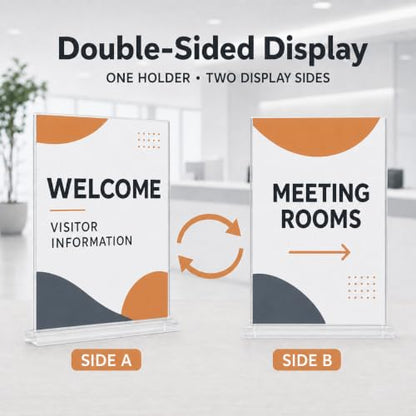 MaxGear Acrylic Sign Holder 8.5" x 11" Double Sided Menu Holder, 10 Pack - size: 10 Pack 8.5X11