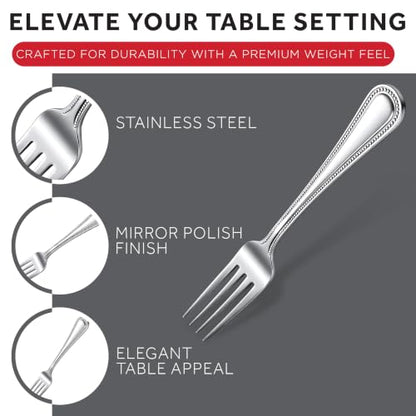 Winco 12-Piece Dots Dinner Fork Set, 18-0 Stainless Steel,Silver