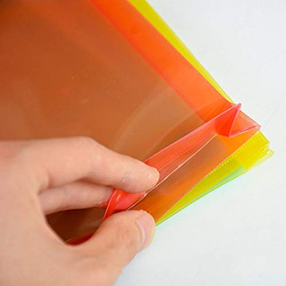 Plastic Envelopes with String Closure Clear Side Loading Folders Legal Size Paper Office Organizer 12 Packs Red - color: Red
