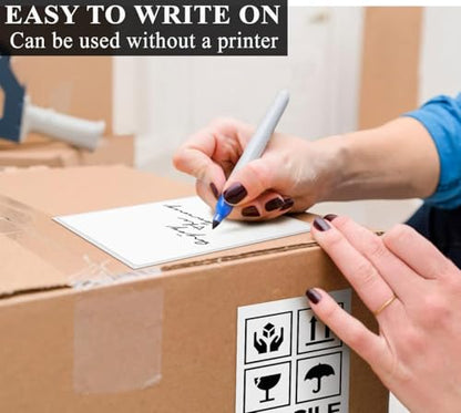 5" x 3" Thermal Labels, Fanfold Shipping Labels with Permanent Adhesive, White Printable Label Stickers for Barcodes, Addresses, Compatible with Zebra, Rollo Thermal Printer (5" x 3" - 1000PCS) - style: 5" x 3" - 1000PCS
