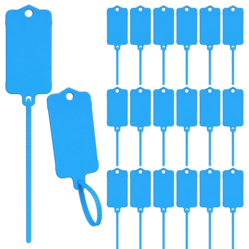 LeonBach 100 Pcs 1.46“ x 2.48” Plastic Shipping Tags, Blue - color: Blue