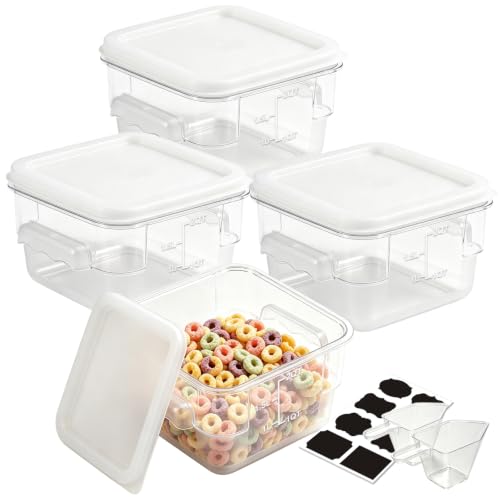 4 Pack 2QT Commercial Clear Food Storage Containers with Lid, NSF - color: White, size: 2Qt-4 Pack