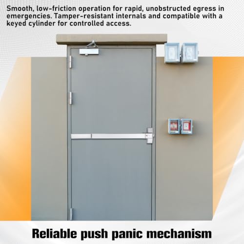 Zonon 1 Set 40" Commercial Door Push Bar with Lever Handle, Silver - color: Silver, size: 40"