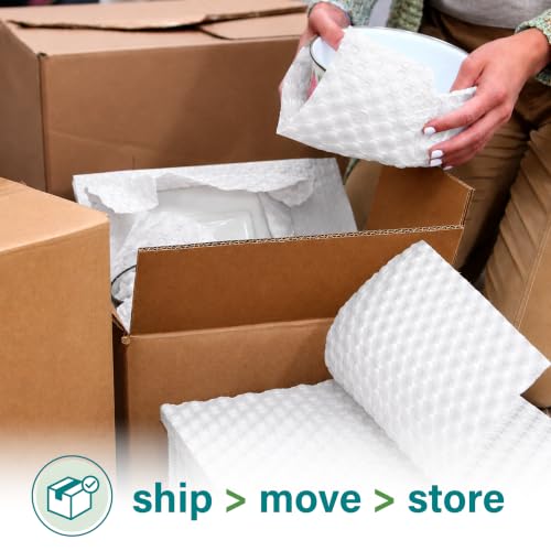 Elementree Paper Bubble Wrap Sheets for Packing, Moving, & Shipping - 12" x 12" x 250' - Eco-Friendly White Bubble Paper - Recyclable Cushioning Wrap - Made in the USA (01944) - size: 12" x 12" x 250' White